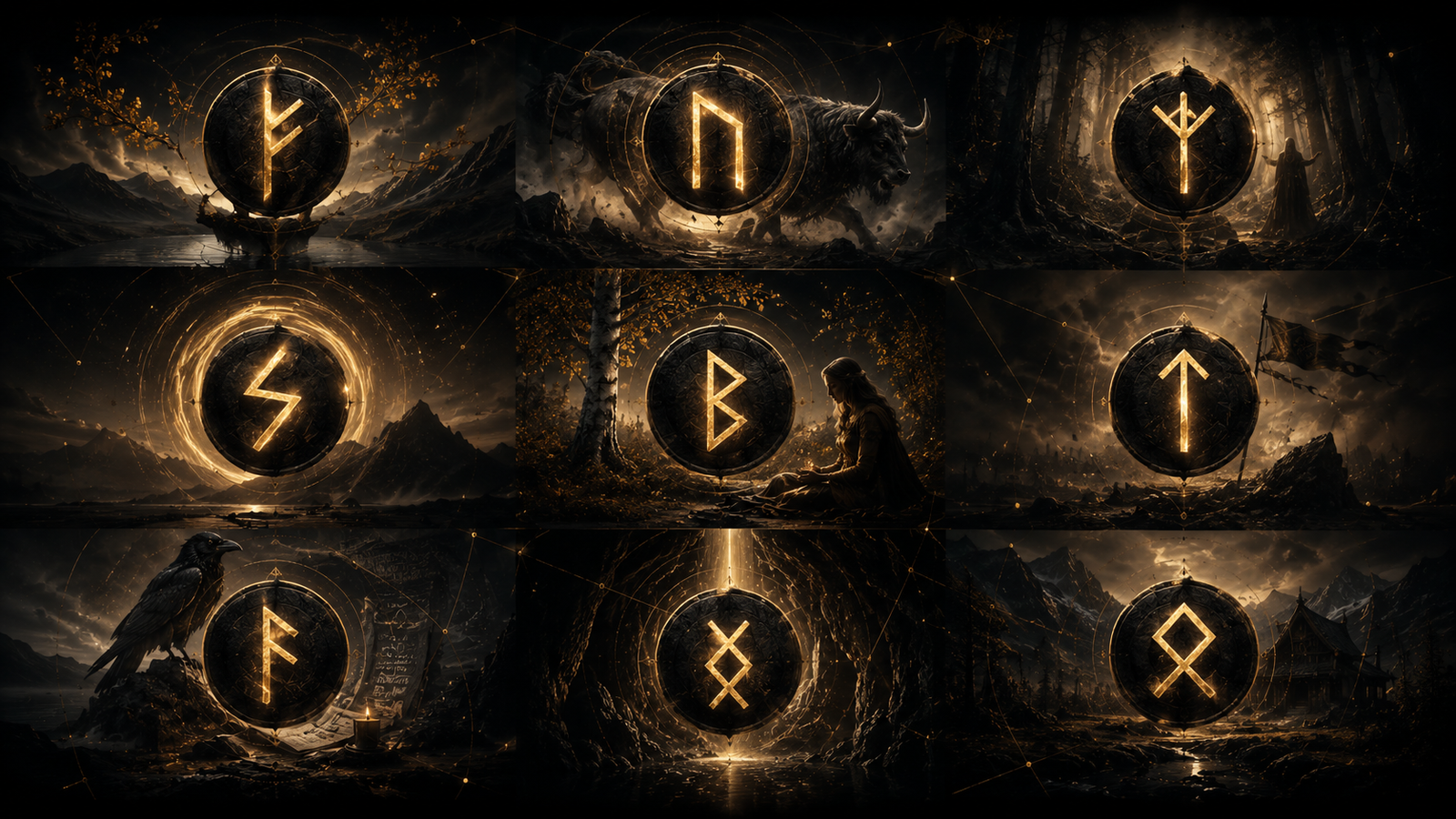 Universo visual de las nueve runas Valkyrie